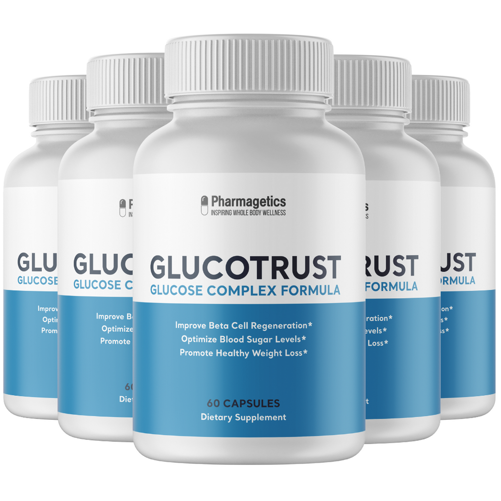Glucotrust Blood Sugar Support Supplement - 5 Bottles 300 Capsules