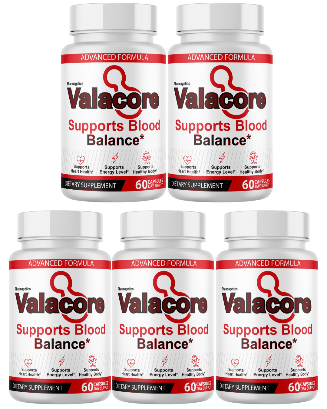 Valacore Advanced Formula For Blood Balance & Heart Health  5 Bottles