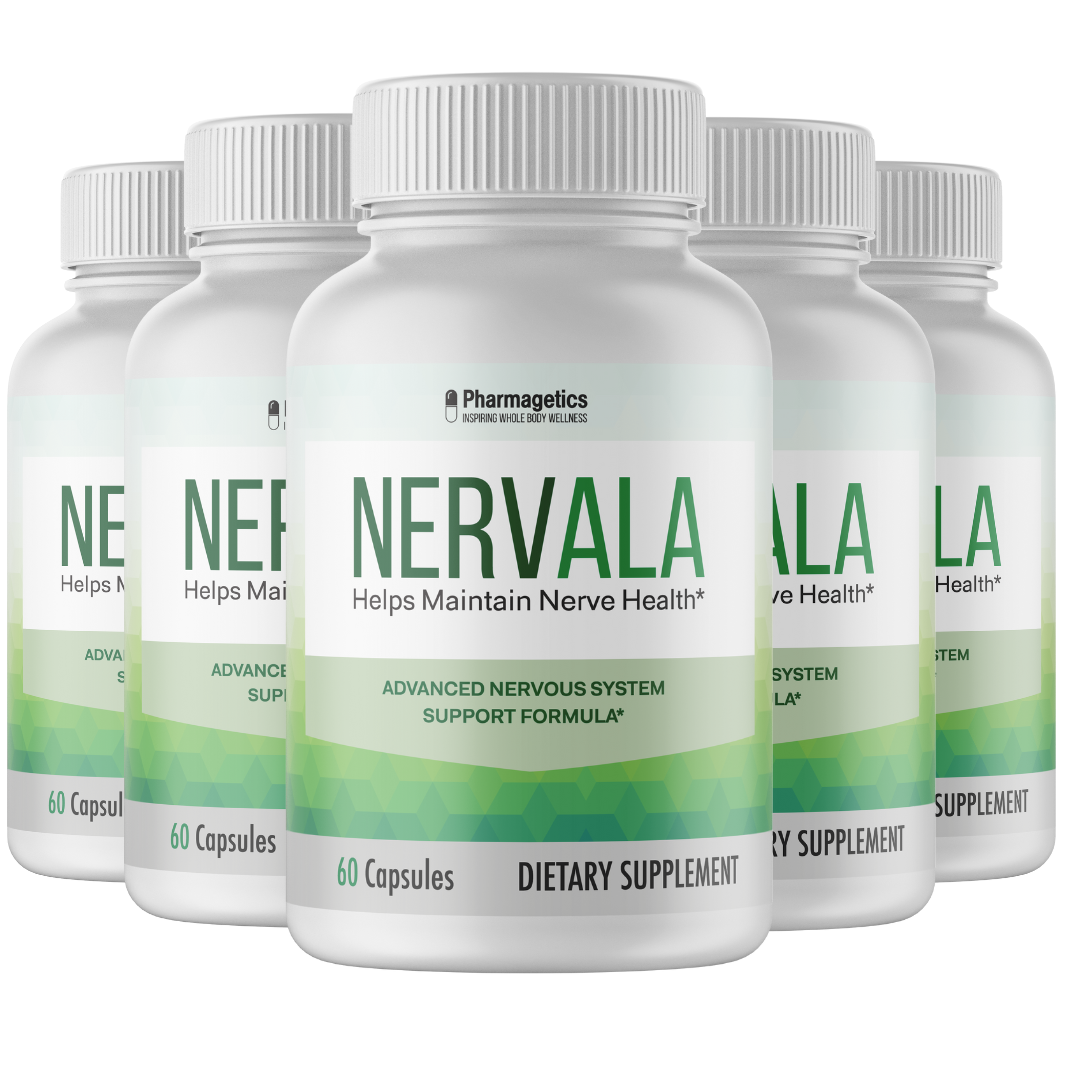 Nervala Nerve Pain Relief Neuropathy by Pharmagetics - 5 Bottles, 300 Capsules