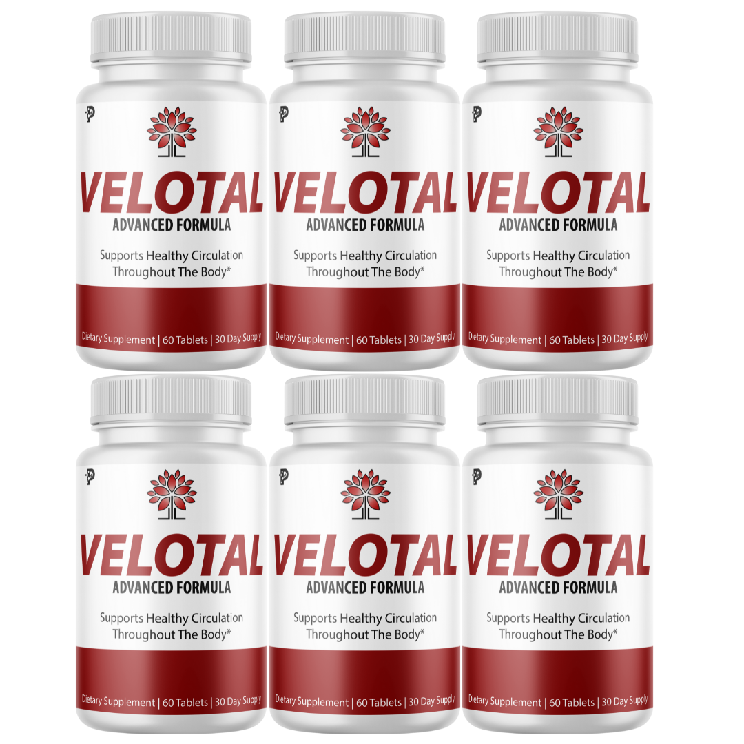 Velotal Male Vitality & Energy Support Formula, Maximum Strength- 6 Bottles