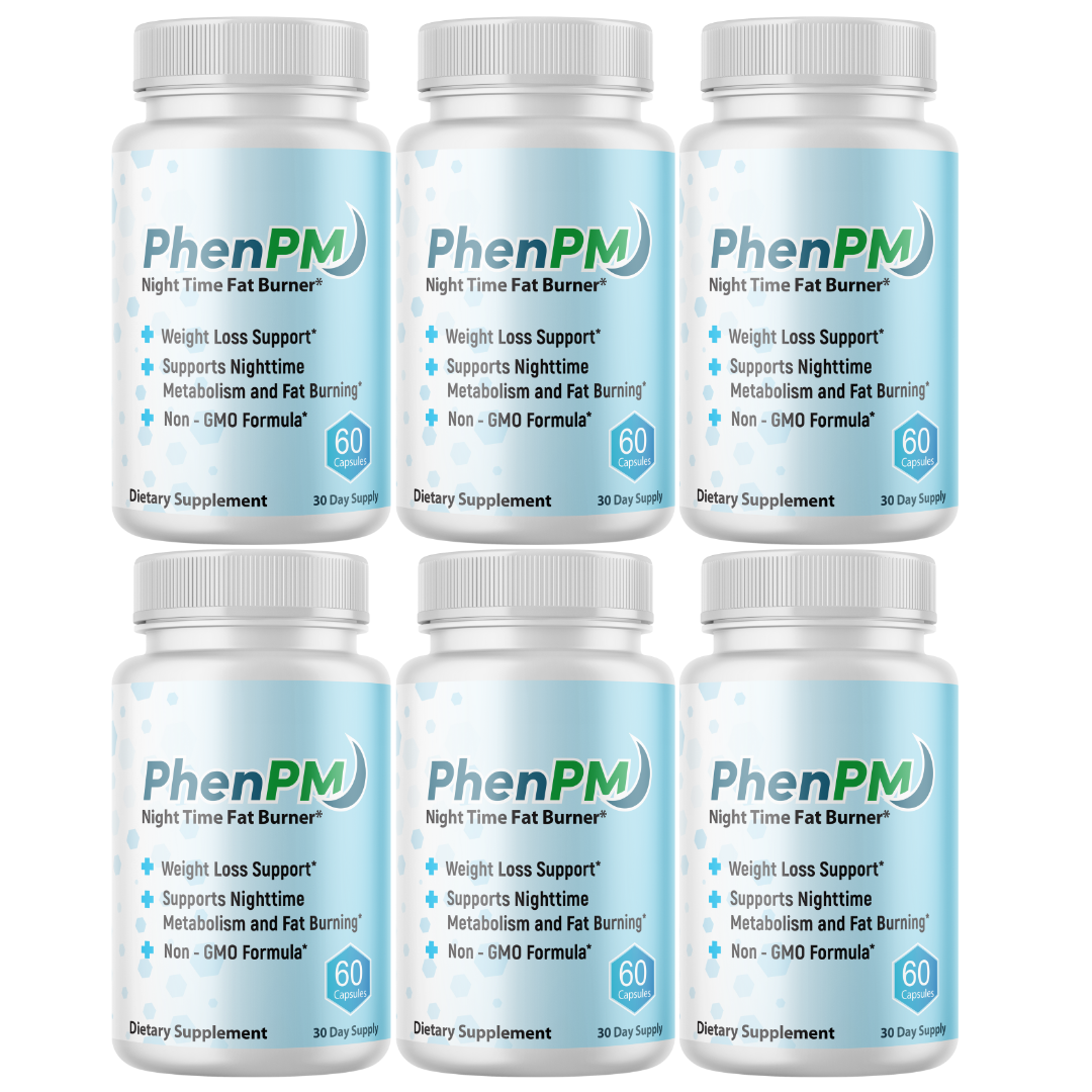 PhenPM Advanced Night Time Fat Burner, Weigh Loss Supplement 6 Pack
