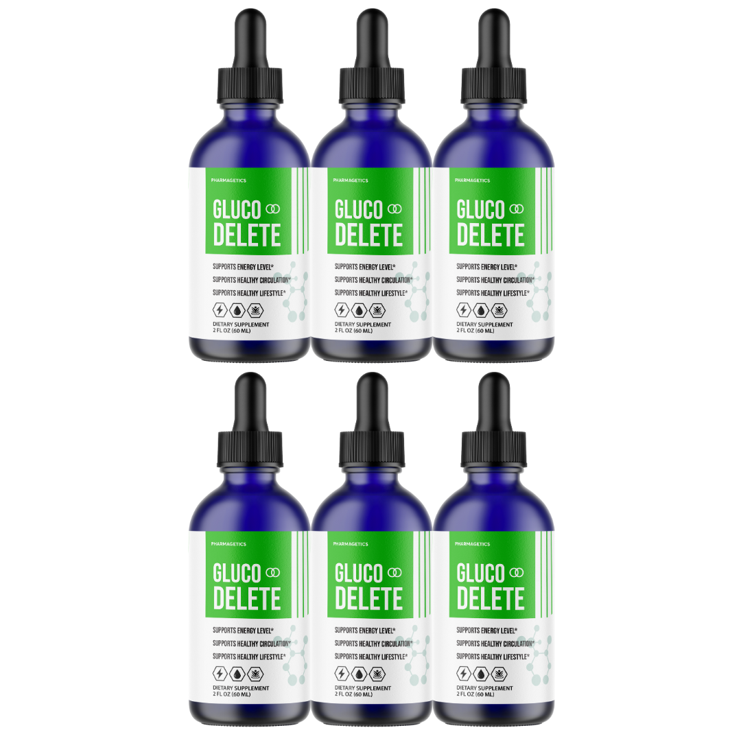 Gluco Delete Drops Formula to Support Healthy Blood Levels 6 Bottles Official