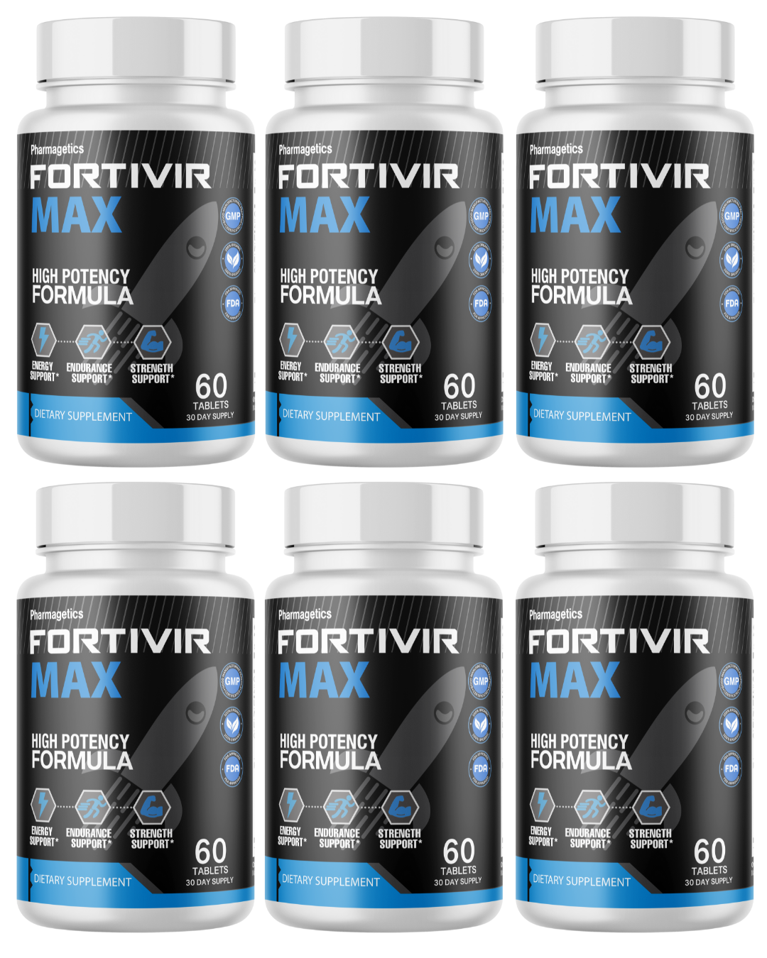 Fortivir High Potency Formula For Endurance & Strength Support 6 Bottles
