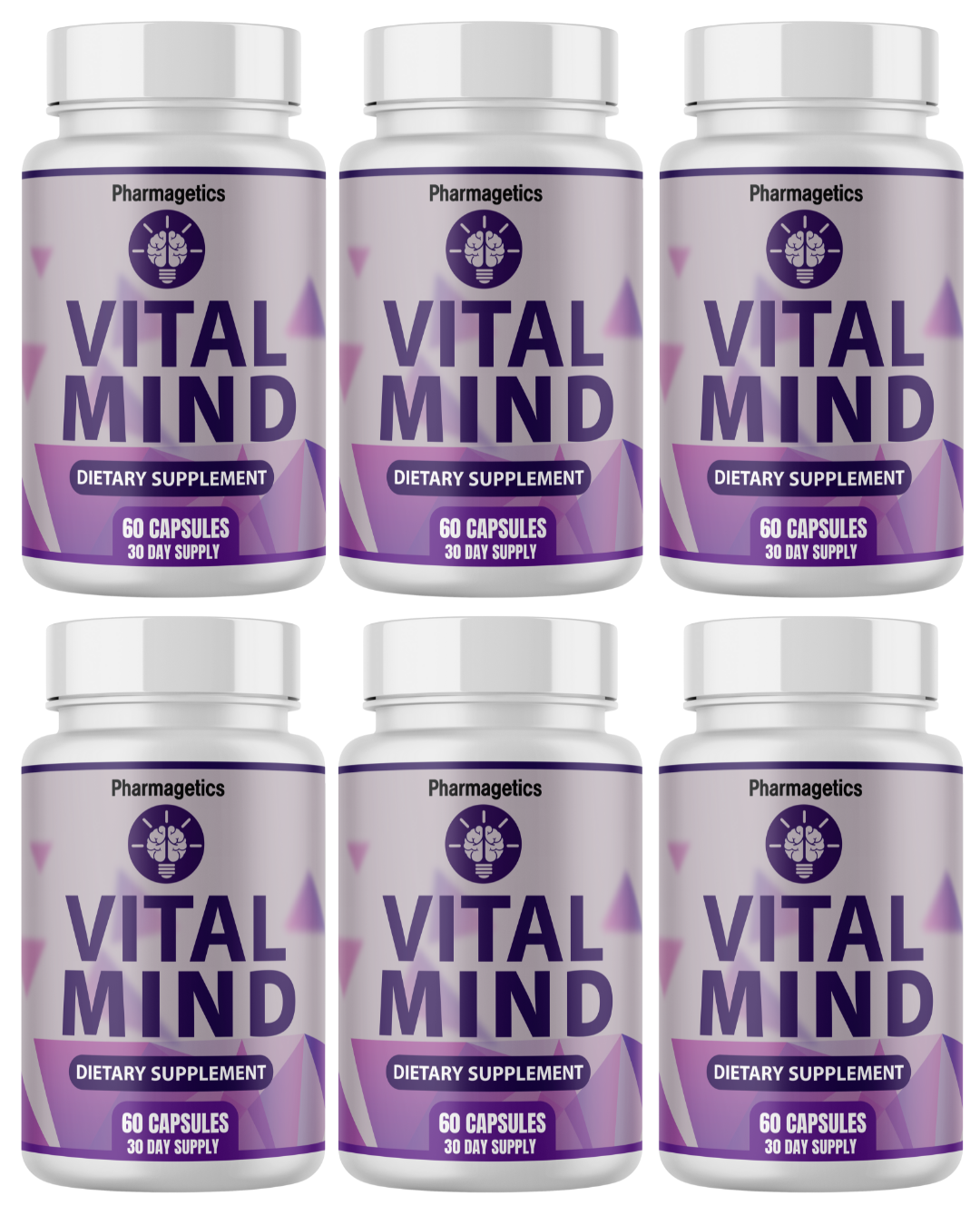 Vital Mind  Brain Health and Cognitive Support Dietary Supplement 6 Bottles