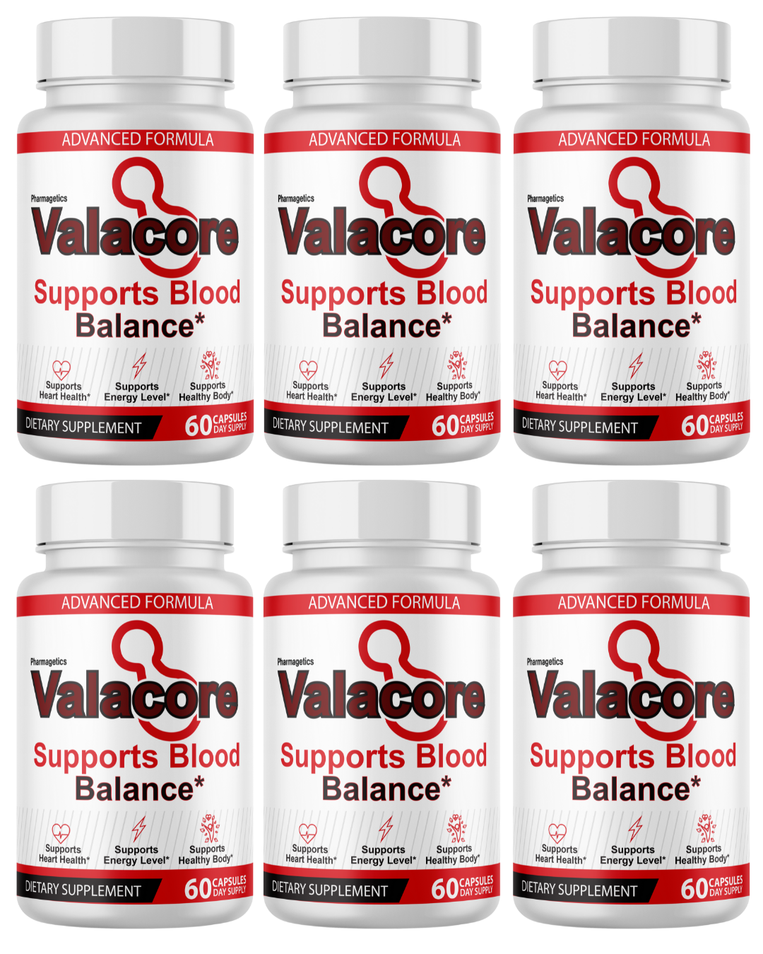 Valacore Advanced Formula For Blood Balance & Heart Health  6 Bottles