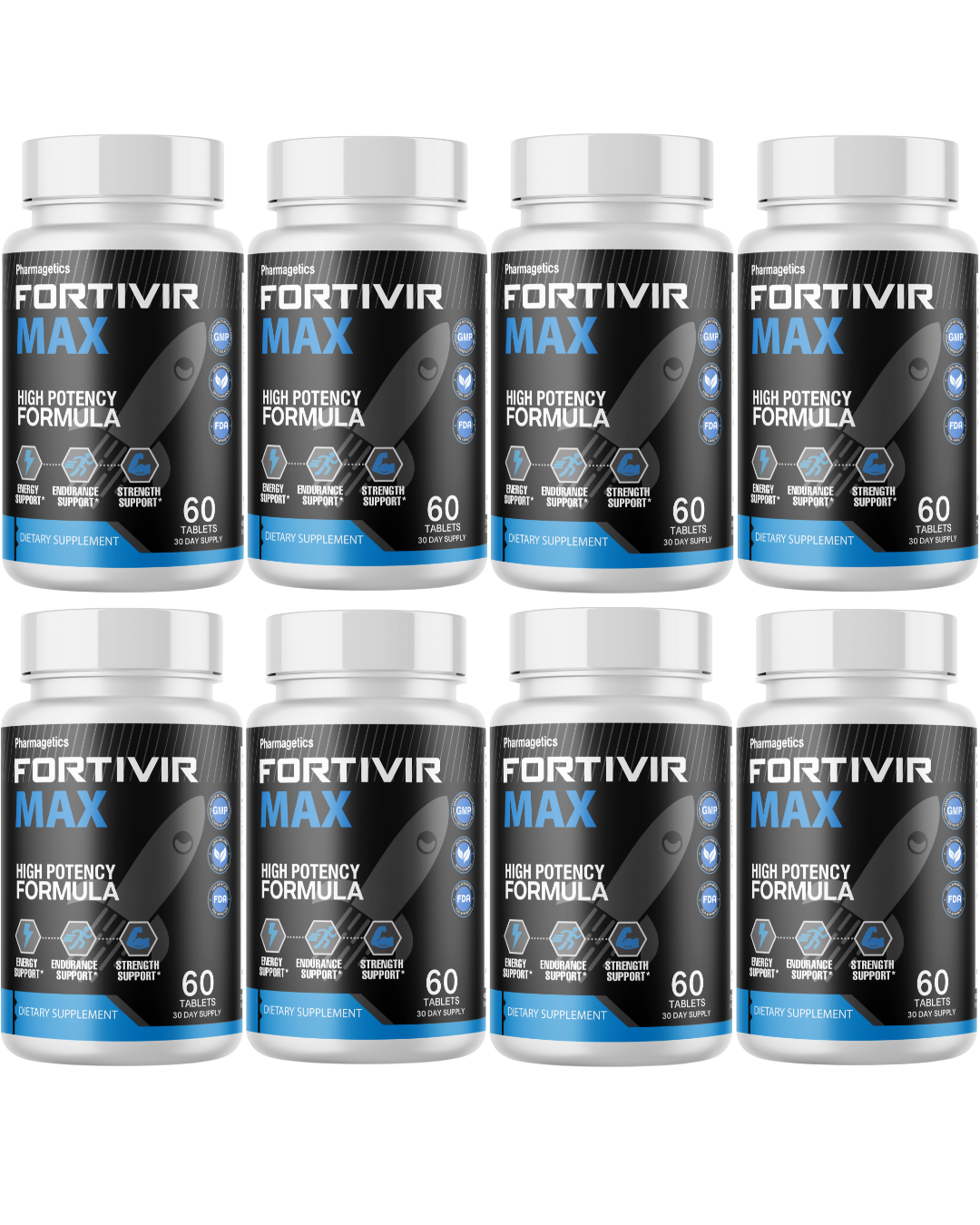 Fortivir High Potency Formula For Endurance & Strength Support 8 Bottles