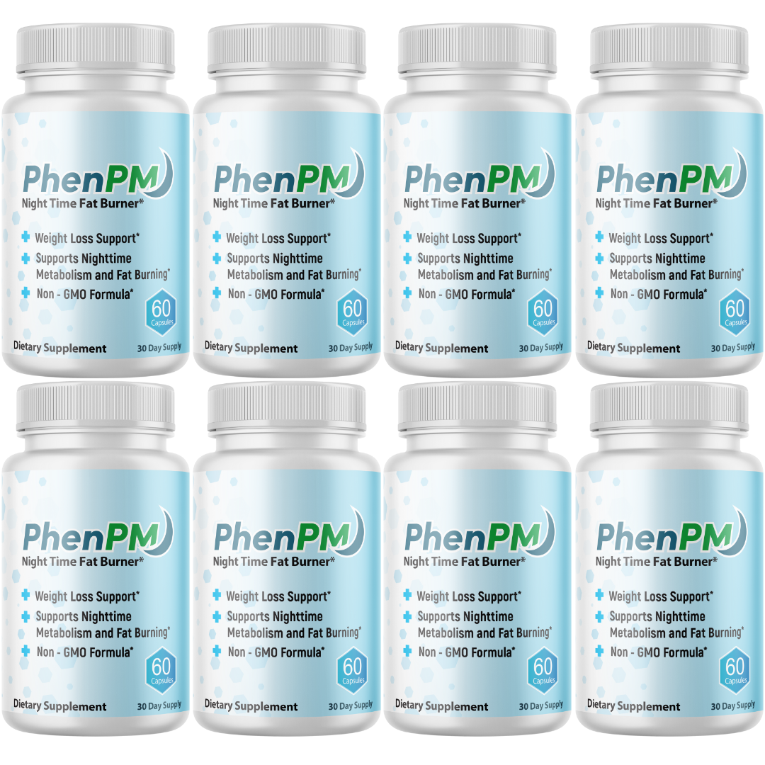 PhenPM Advanced Night Time Fat Burner, Weigh Loss Supplement 8 Pack