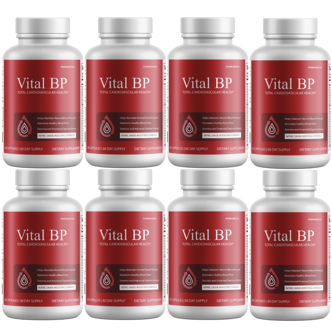 Vital BP - Support for Normal Blood Pressure - Supports Blood Flow & Arteries - 8 Bottles