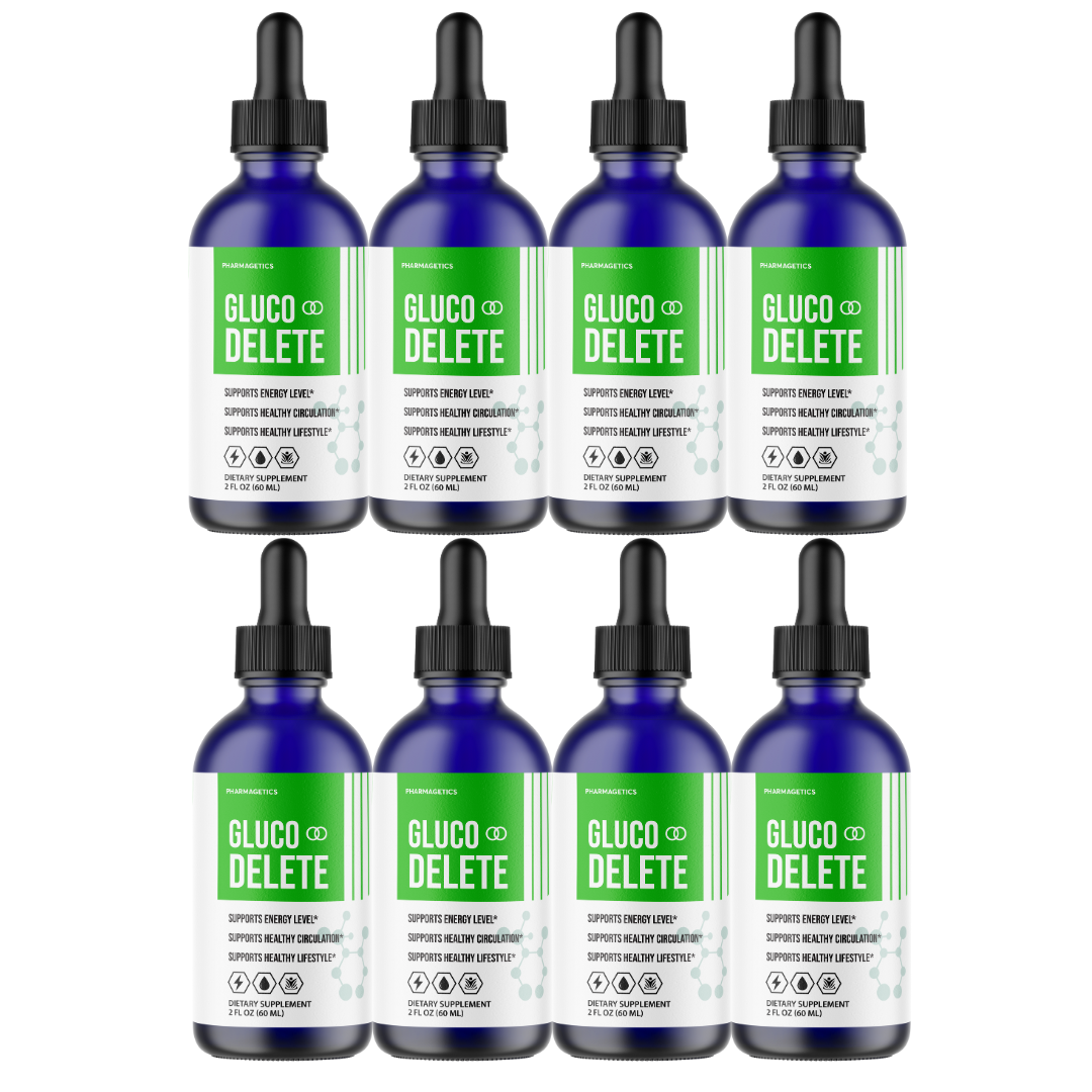 Gluco Delete Drops Formula to Support Healthy Blood Levels 8 Bottles Official