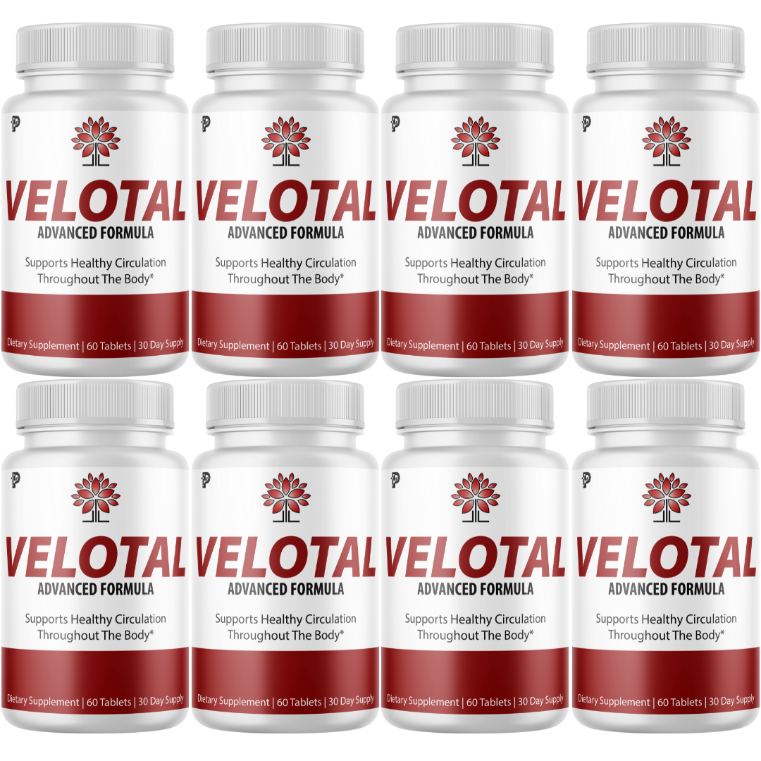 Velotal Male Vitality & Energy Support Formula, Maximum Strength- 8 Bottles
