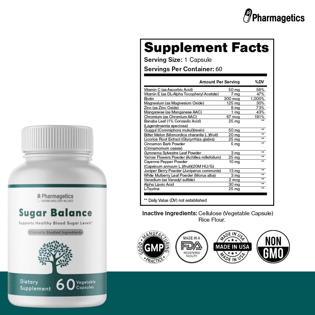 5 Pack Sugar Balance Supports Healthy Blood Sugar 60 Capsules x5