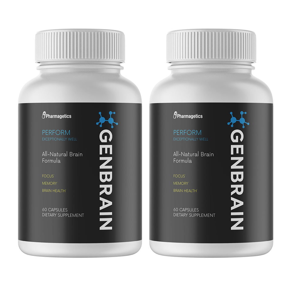 2 GenBrain All Natural BrainFormula - 2 Bottles 120 Capsules