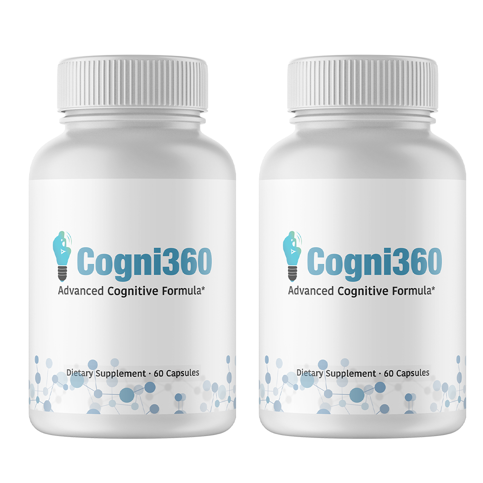 2 Bottles Cogni360 BRAIN ENHANCEMENT Supplement 100% NATURAL 60 Capsules x2