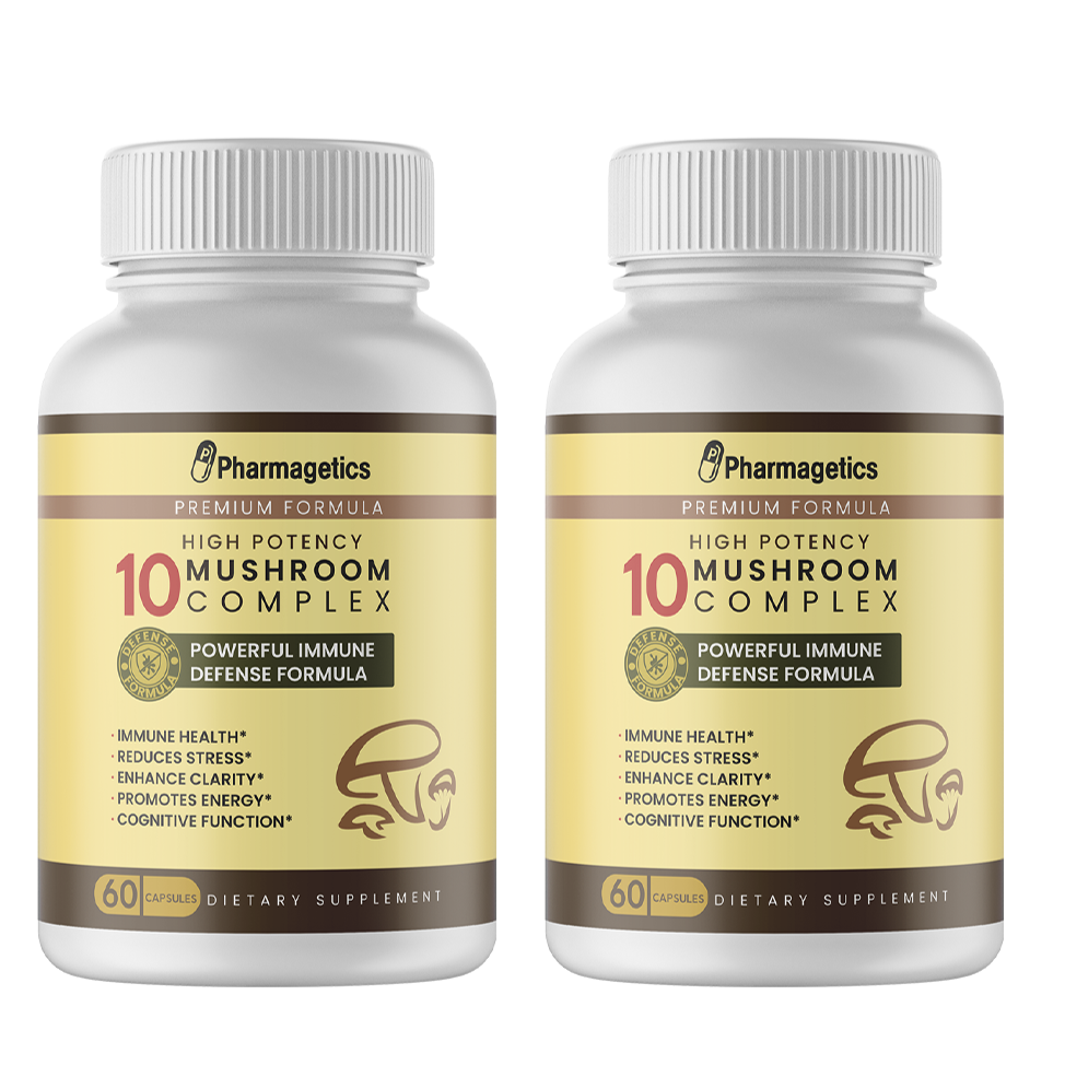 2 High Potency 10 Mushroom Complex-60 Capsules. 2 Bottles-120 Capsules