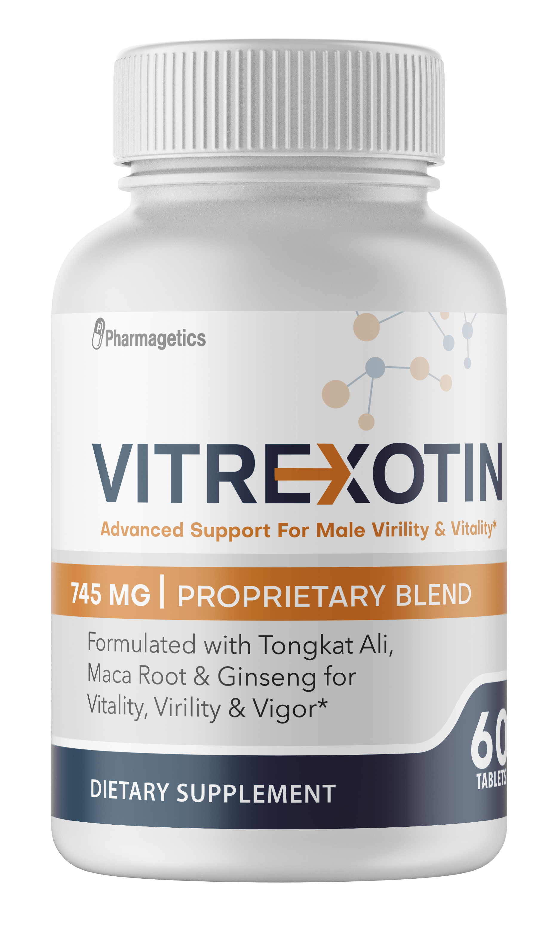 2 Bottles Vitrexotin Advanced Support For Male Virility & Vitality 60 Tablets x2