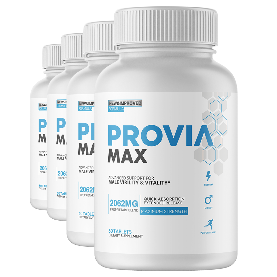 4 Bottles Provia Max - Male Virility & Vitality Support Enhancement PROVIA MAX