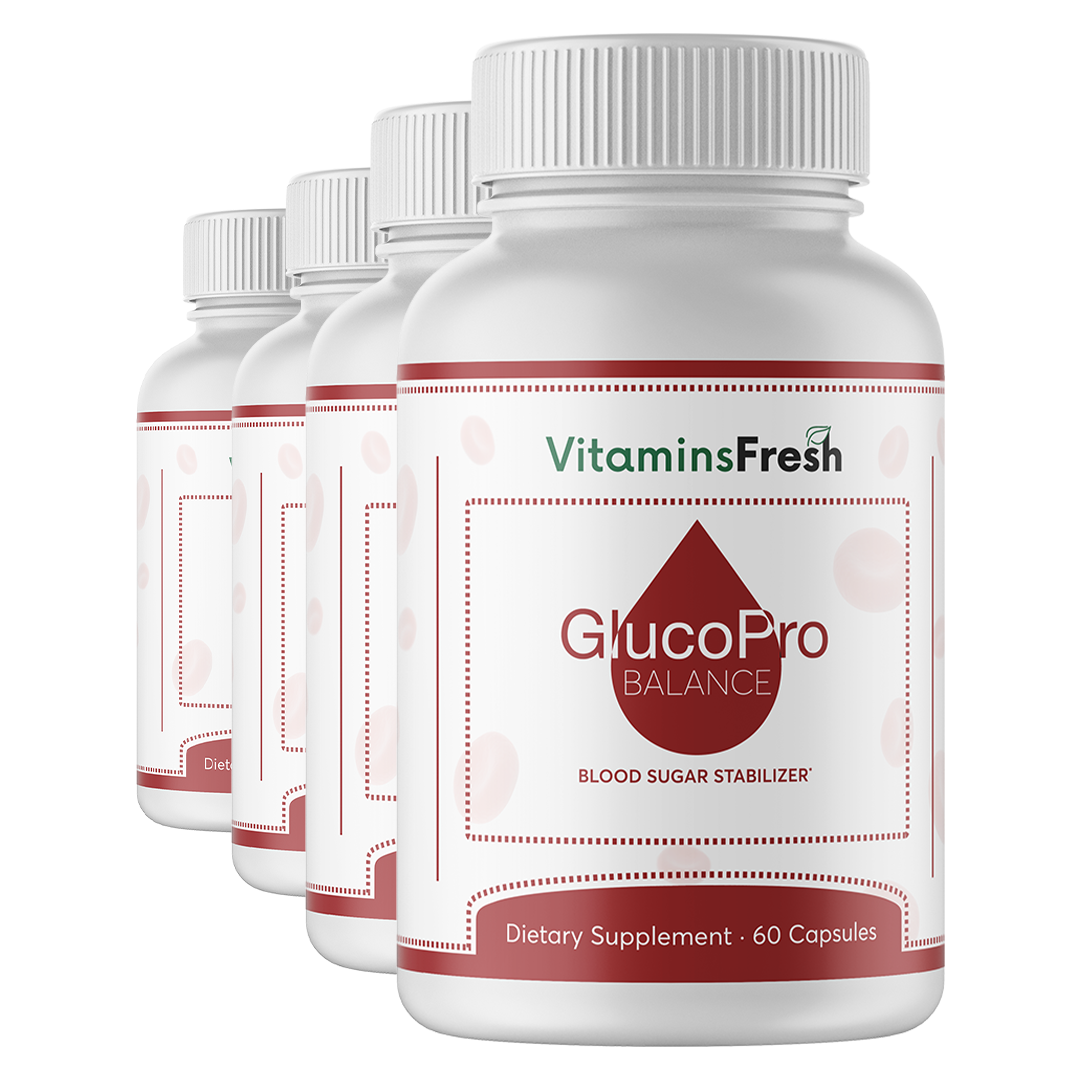 4 Bottles GlucoPro Balance Blood Sugar - Healthy Blood Sugar 60 Capsules