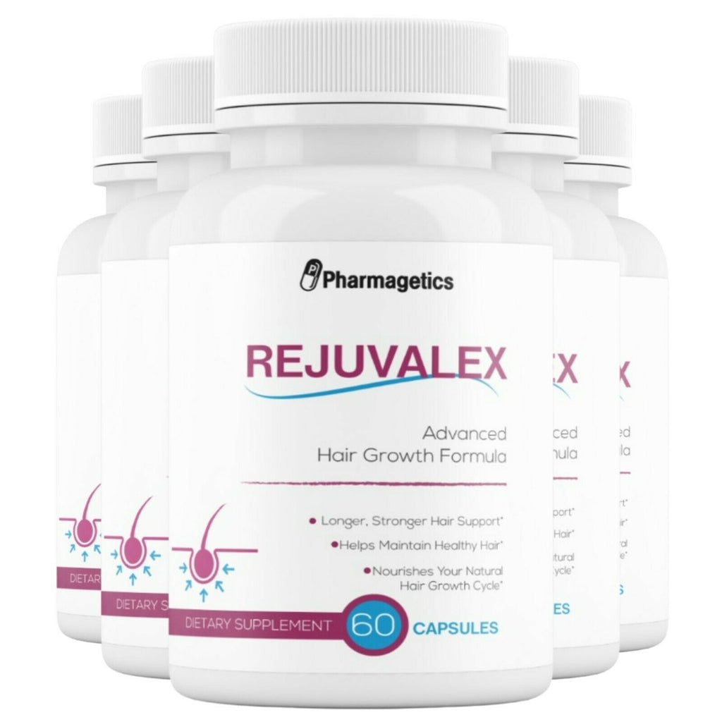 5 Rejuvalex Advanced Hair Growth Formula - 5 Bottles 300 Capsules
