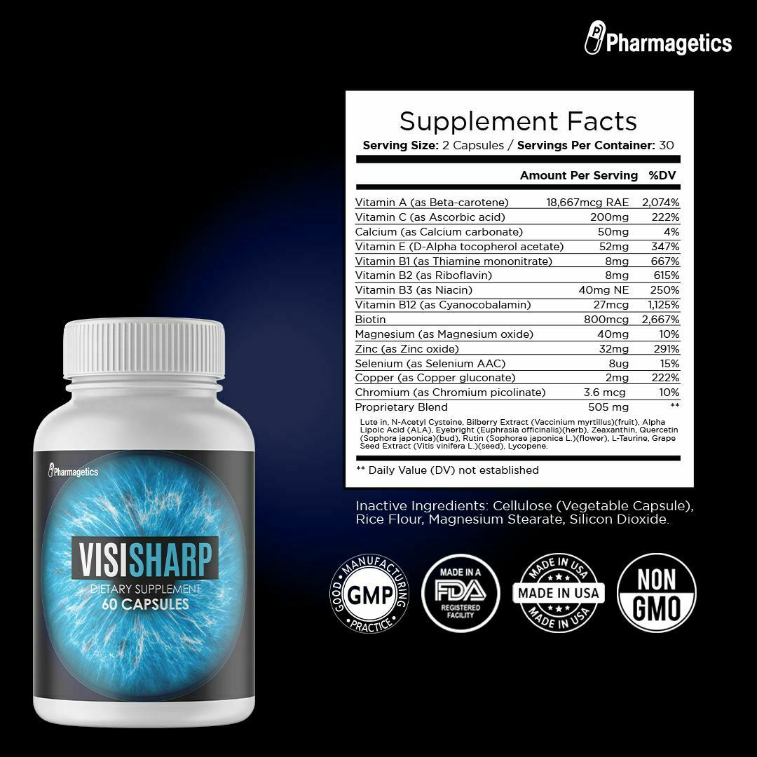 VISISHARP Advanced Eye Health Formula 4 Bottles - 240 Capsules