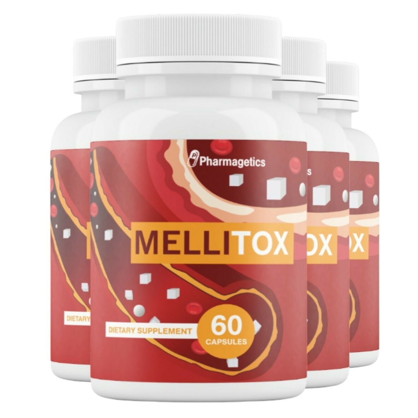 4 Mellitox Blood Sugar Support  - 4 Bottles 240 Capsules