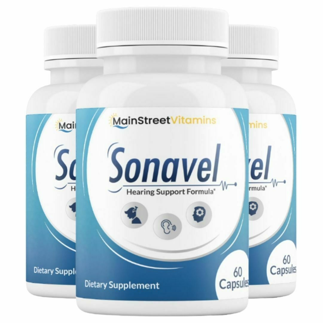 3 Bottles Sonavel Hearing Support and Tinnitus Formula 60 Capsules x 3
