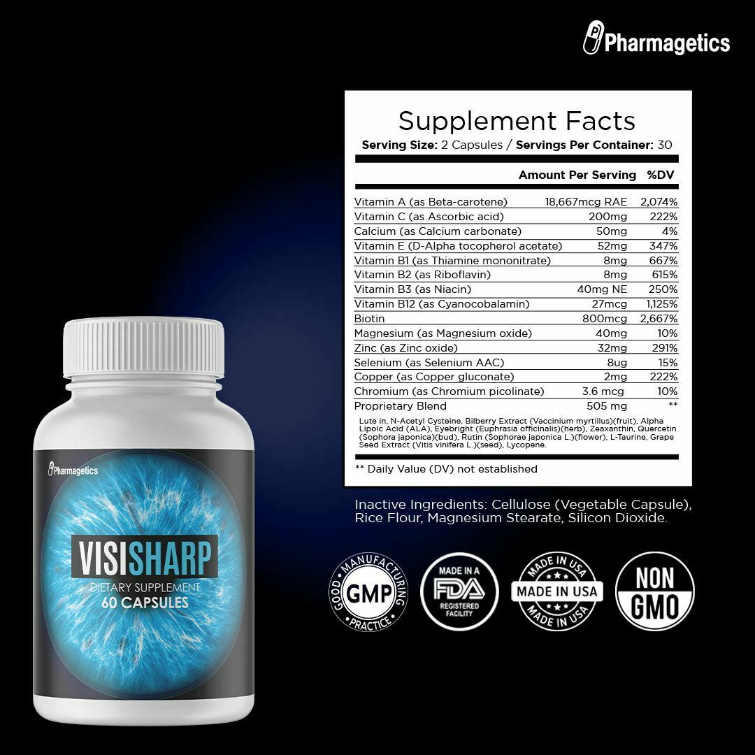 VISISHARP Advanced Eye Health Formula 3 Bottles - 180 Capsules
