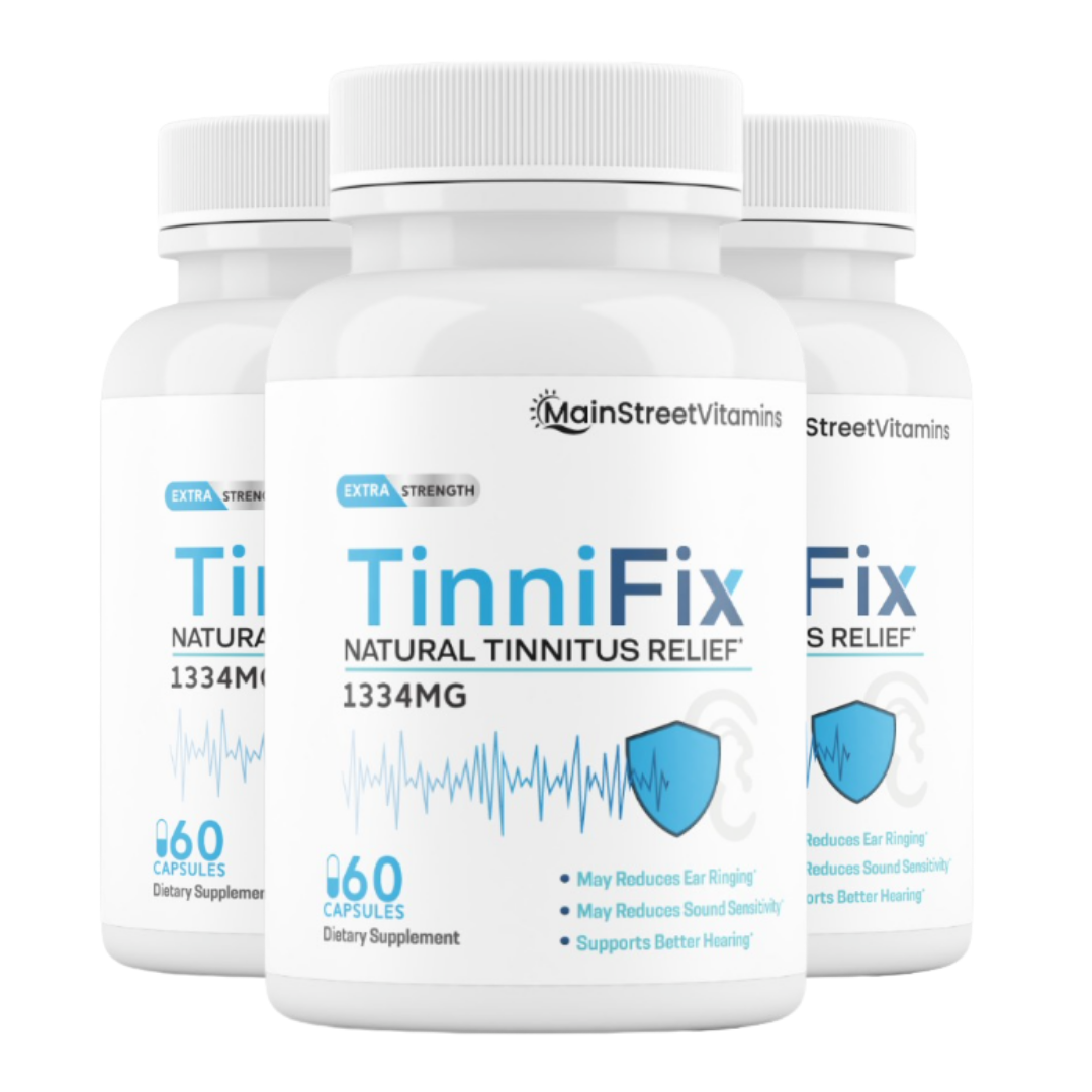 3 Bottles TinniFix Natural Tinnitus Relief Formula Ear Ringing 60 Capsules
