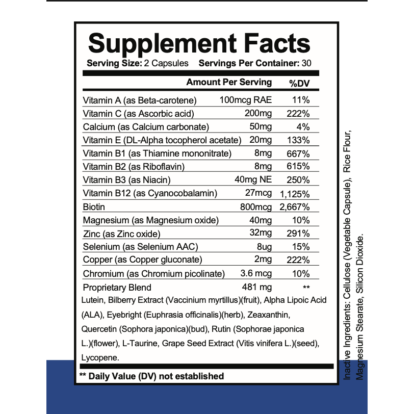 VistaClear eyes health - 3 Bottles - 180 Capsules