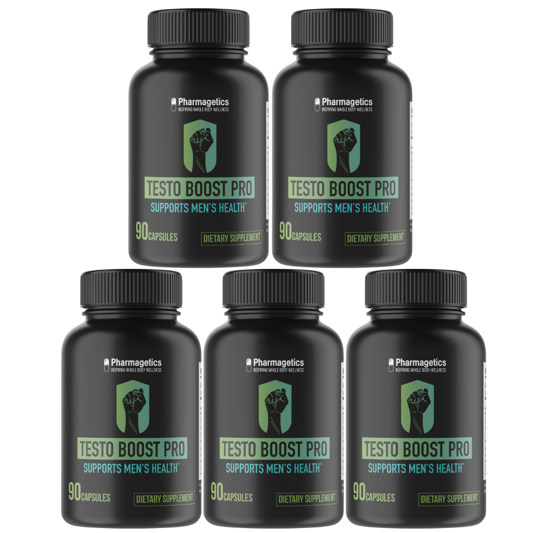 Testo Boost Pro Supports Men's Health 5 Bottles 300 Capsules – pharmagetics