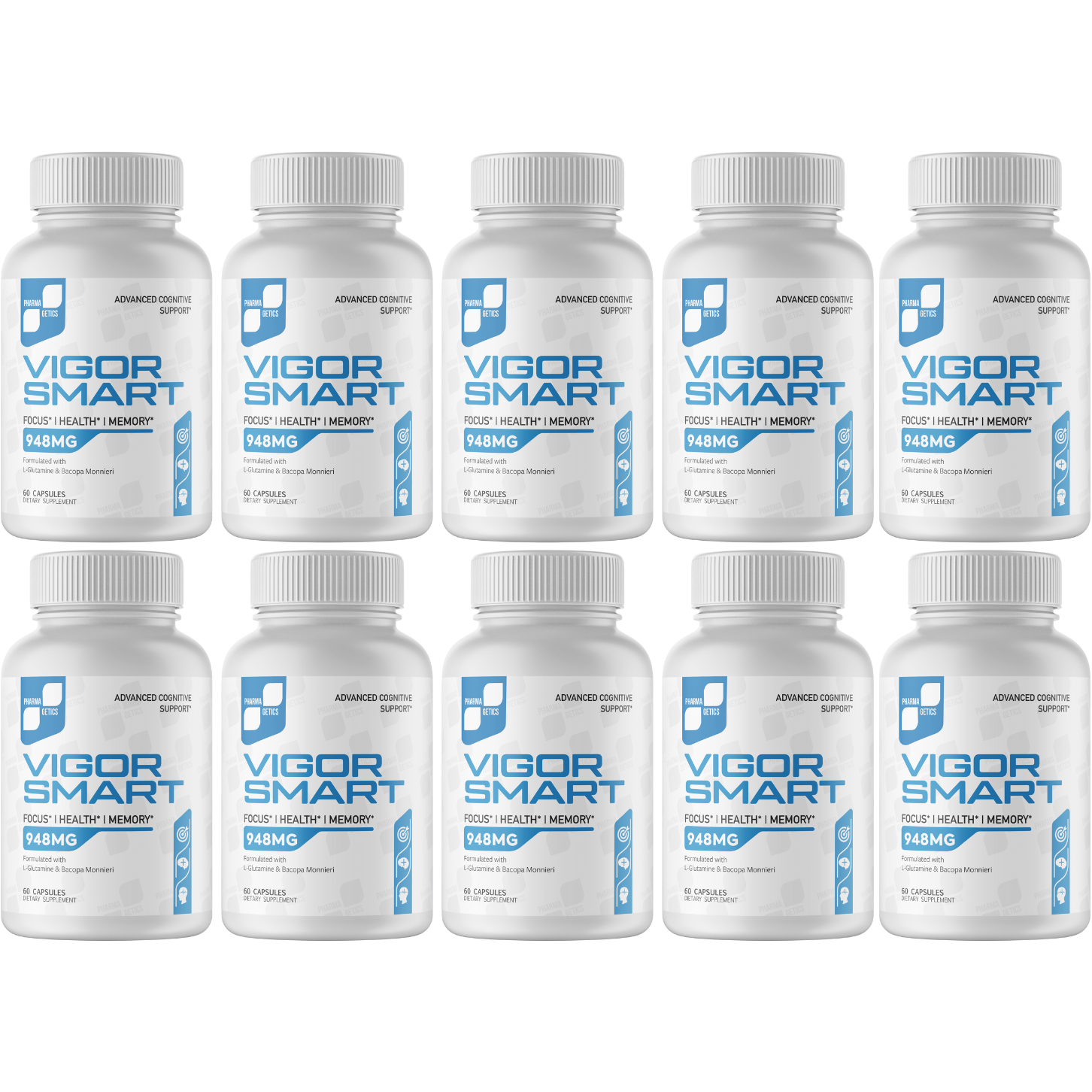 VIGOR SMART Mind Cognitive Brain Booster - 600 Capsules, 10 Bottles