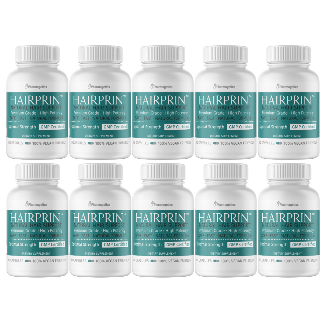 Hairprin Natural Hair Support Supplement 10 Bottles 600 Capsules