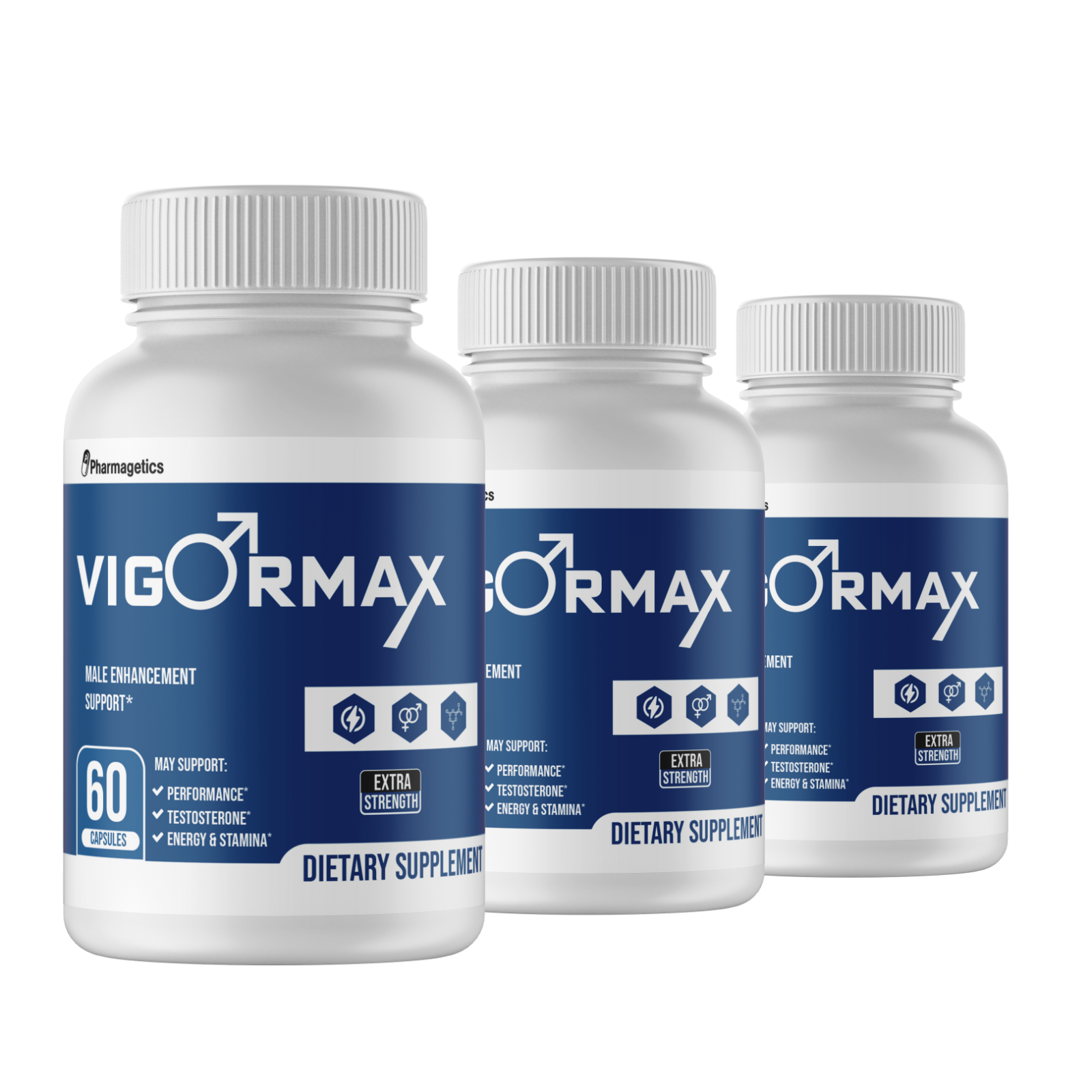 VigorMax Male Strength Support Virility 3 Bottles 180 Capsules