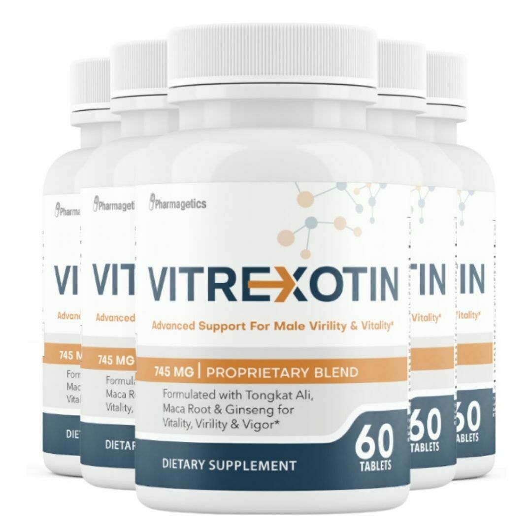 5 Bottles Vitrexotin Advanced Support For Male Virility & Vitality 60 Tablets x5