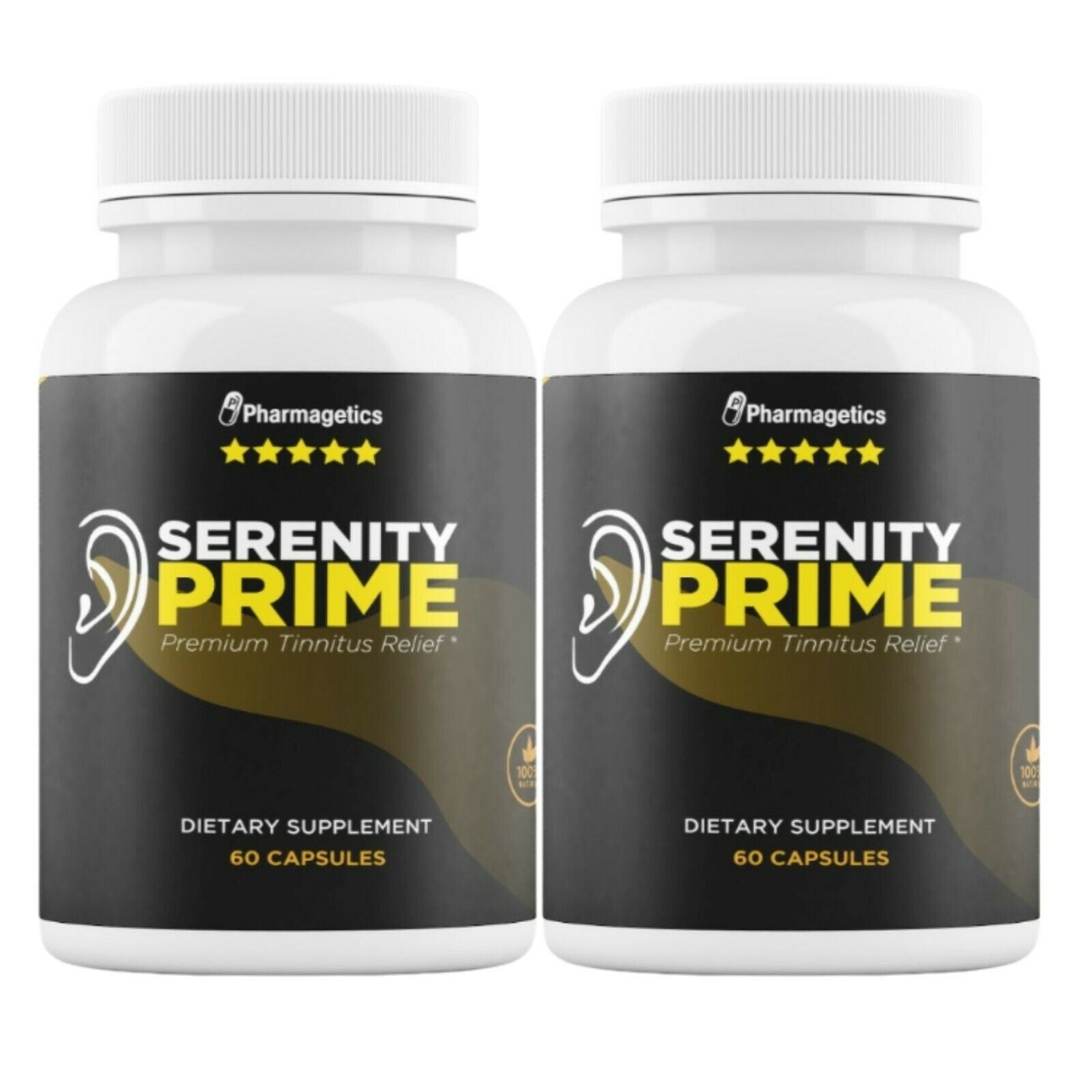 2 Serenity Prime - Tinnitus Relief Supplement - 2 Bottles-120 Capsules
