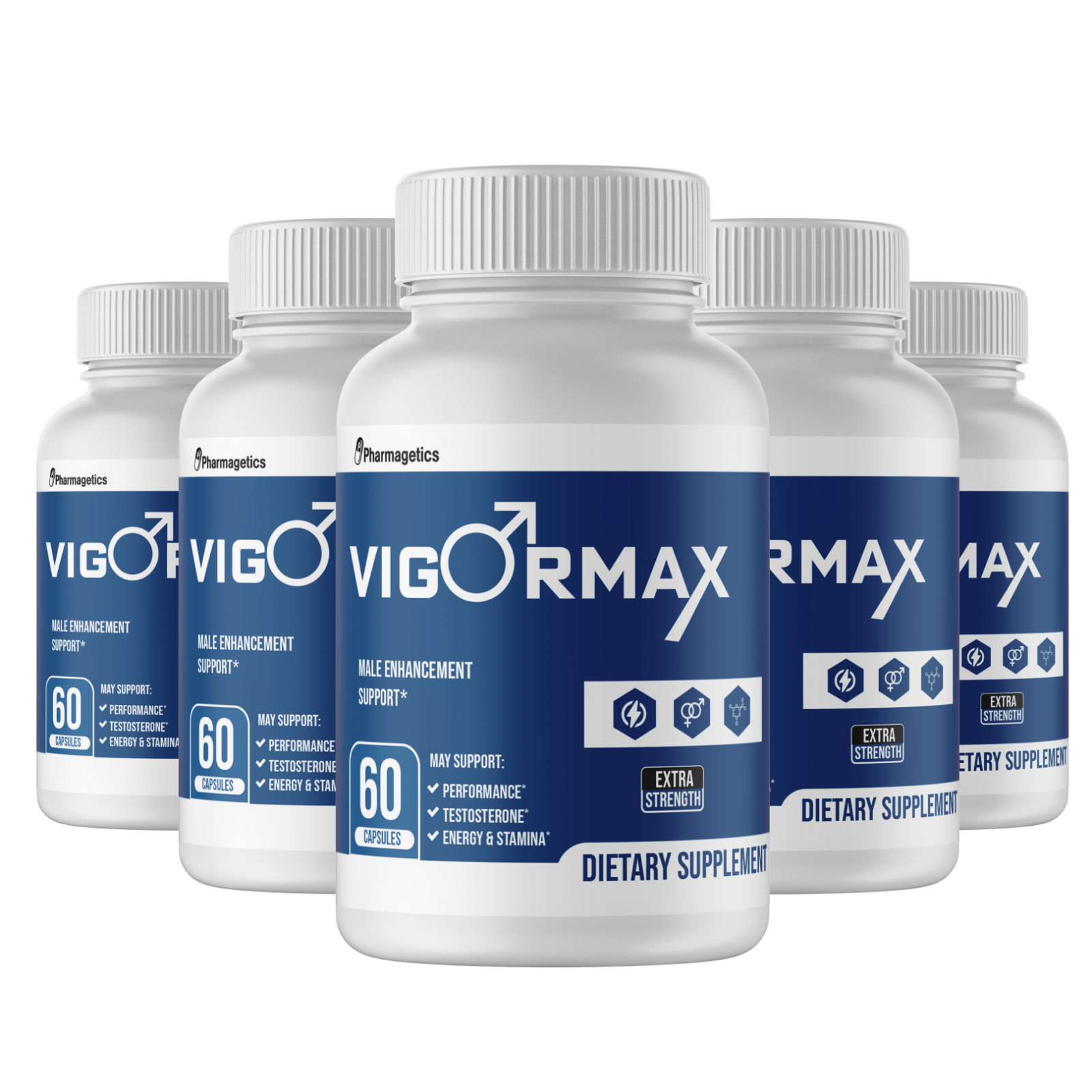 VigorMax Male Strength Support Virility 5 Bottles 300 Capsules