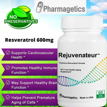 Load image into Gallery viewer, REJUVENATEUR Resveratrol Anti-Aging Antioxidants, Brain Support, Radiant Skin
