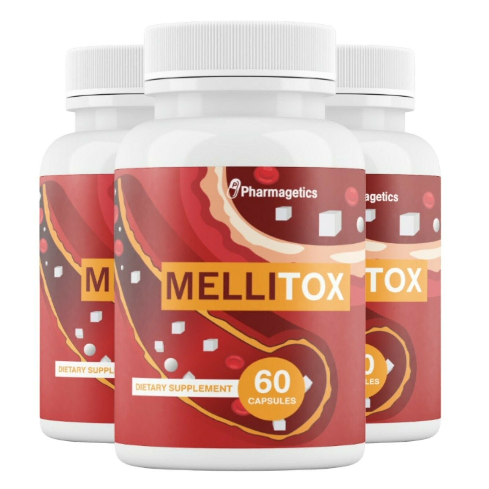3 Mellitox Blood Sugar Support  - 3 Bottles 180 Capsules
