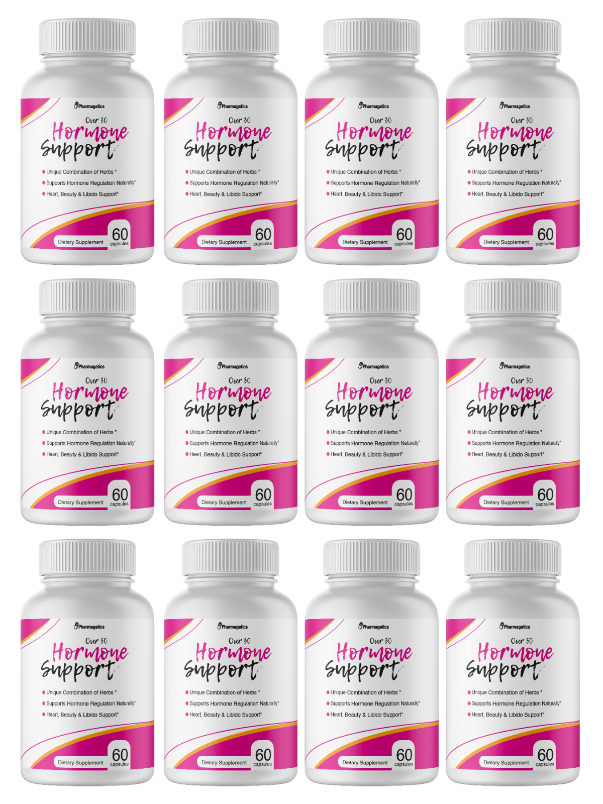 Over 30 Hormone Support Dietary Supplement -12 Bottles 720 Capsules