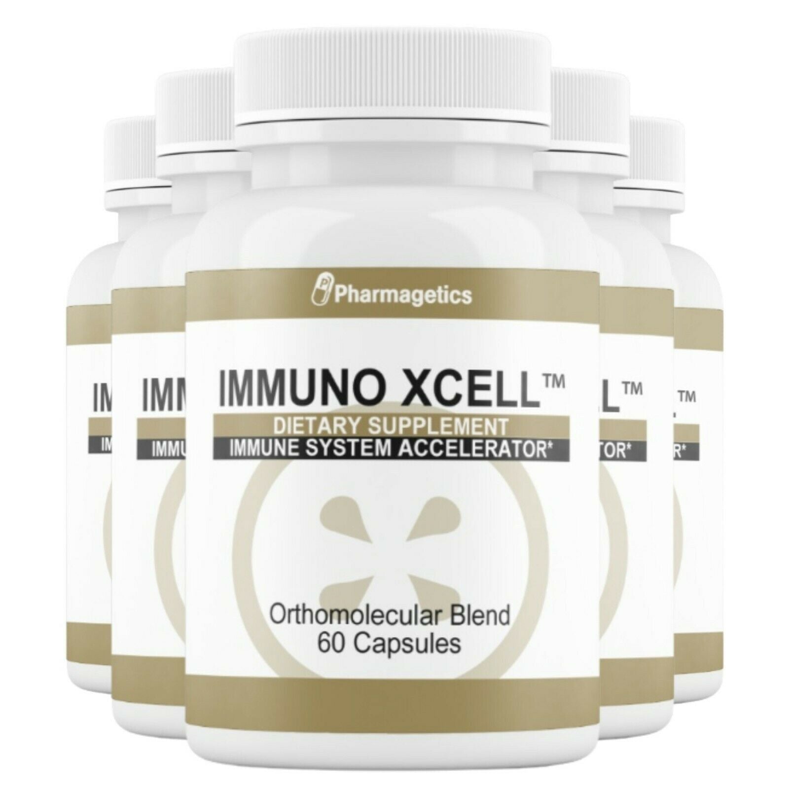 5 IMMUNO XCELL - Dietary Supplement -  60 Capsules - 300 Capsules - 5 Bottles