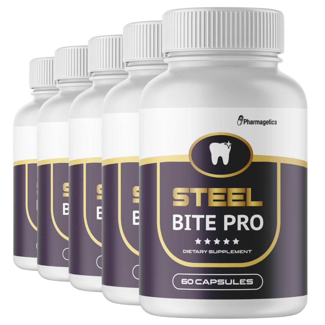 Steel Bite Pro #1 Teeth & Gums Oral Health 5 Bottles