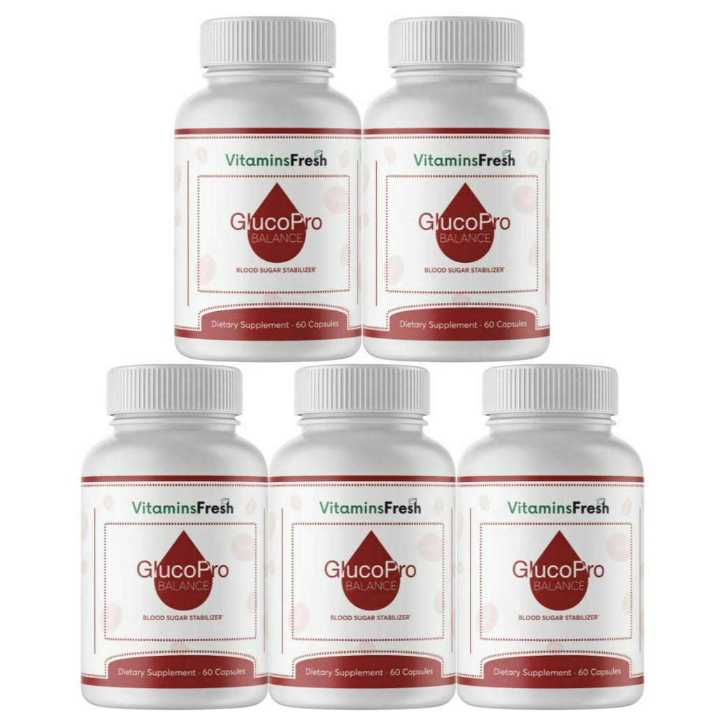 GlucoPro Balance Blood Sugar Supplement 300 Capsules - 5 Bottles