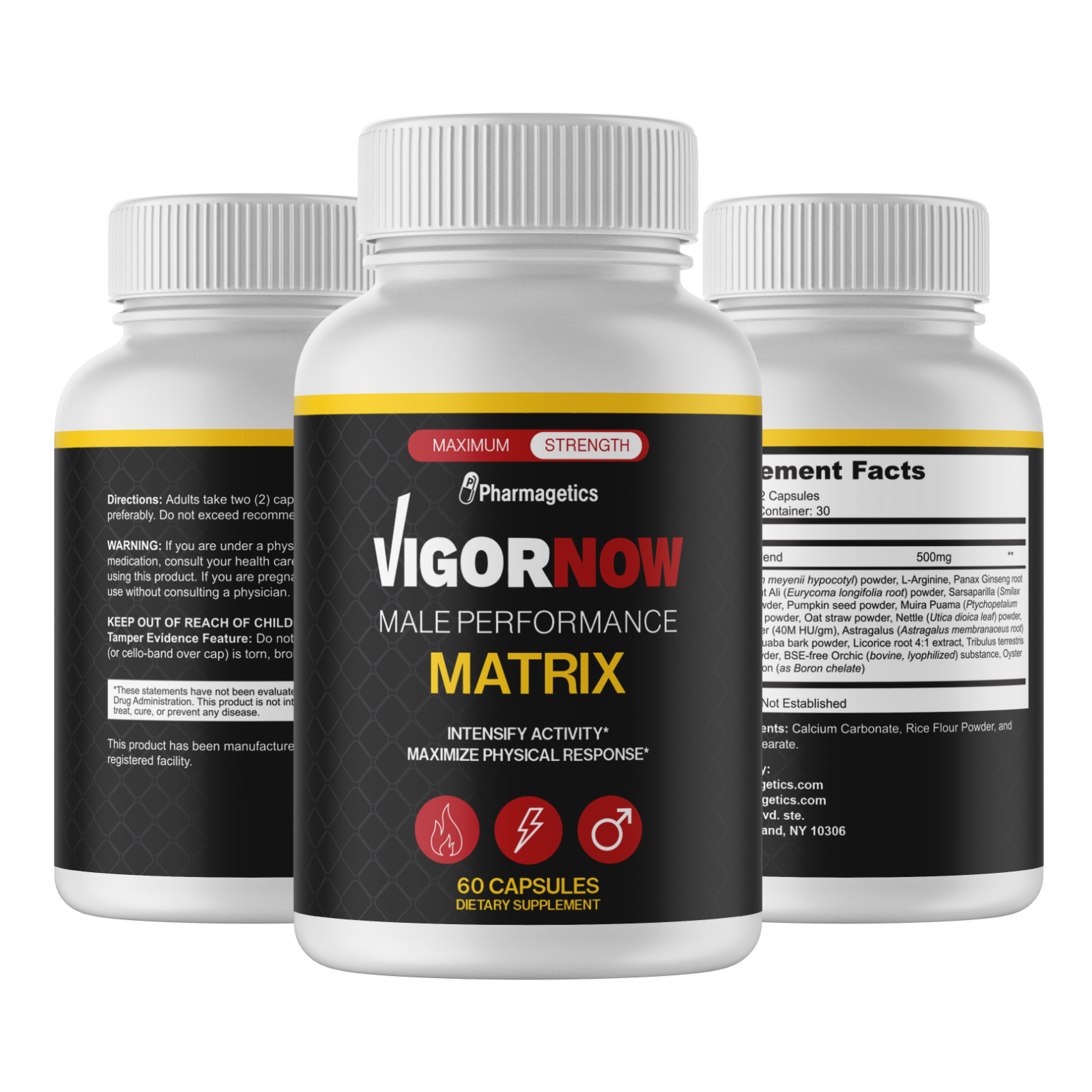 VigorNow Male Performance Matrix 4 Bottles 240 Capsules