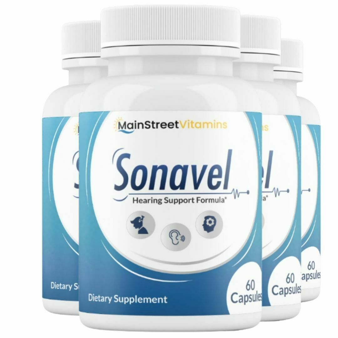 4 Bottles Sonavel Hearing Support and Tinnitus Formula 60 Capsules x 4