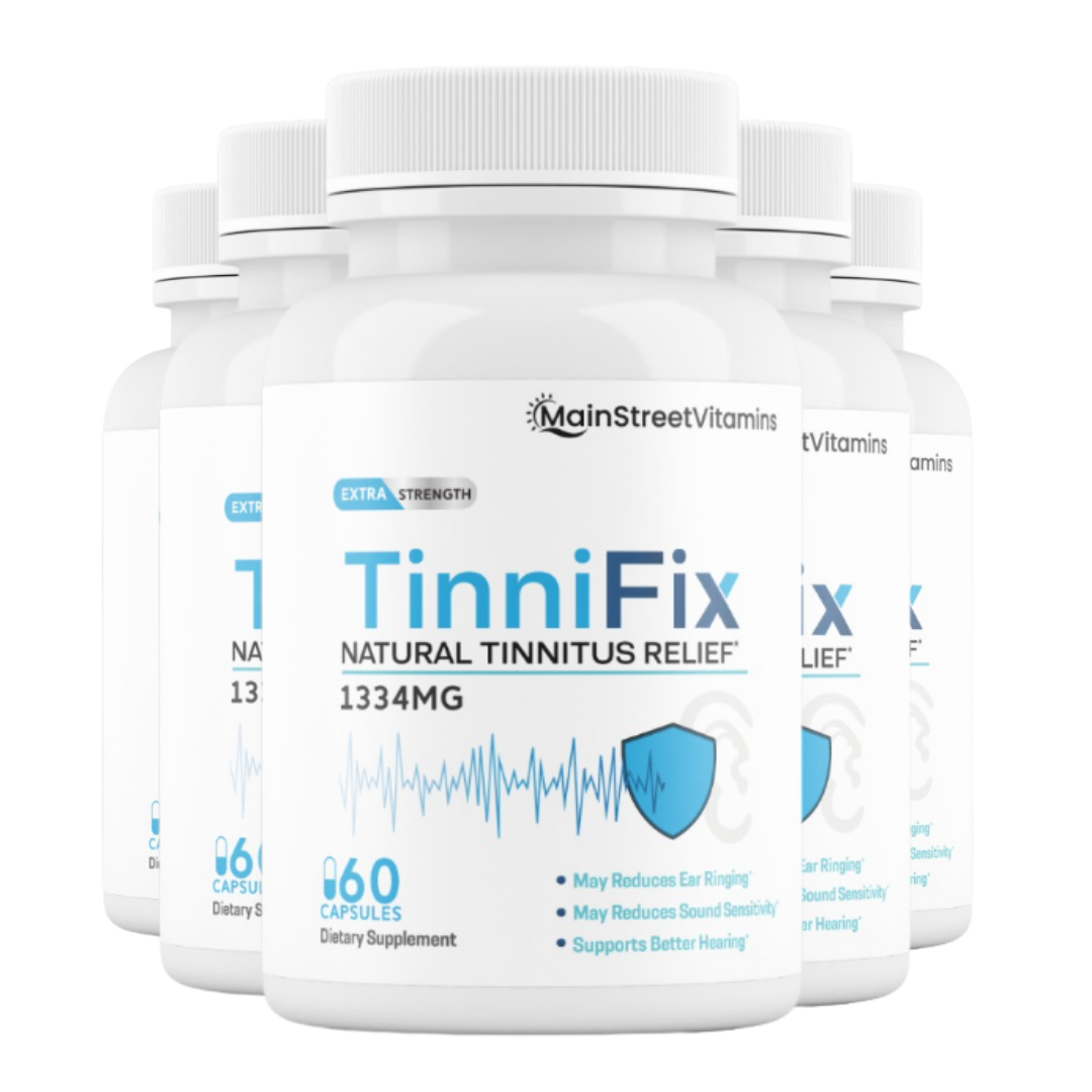 5 Bottles TinniFix Natural Tinnitus Relief Formula Ear Ringing 60 Capsules