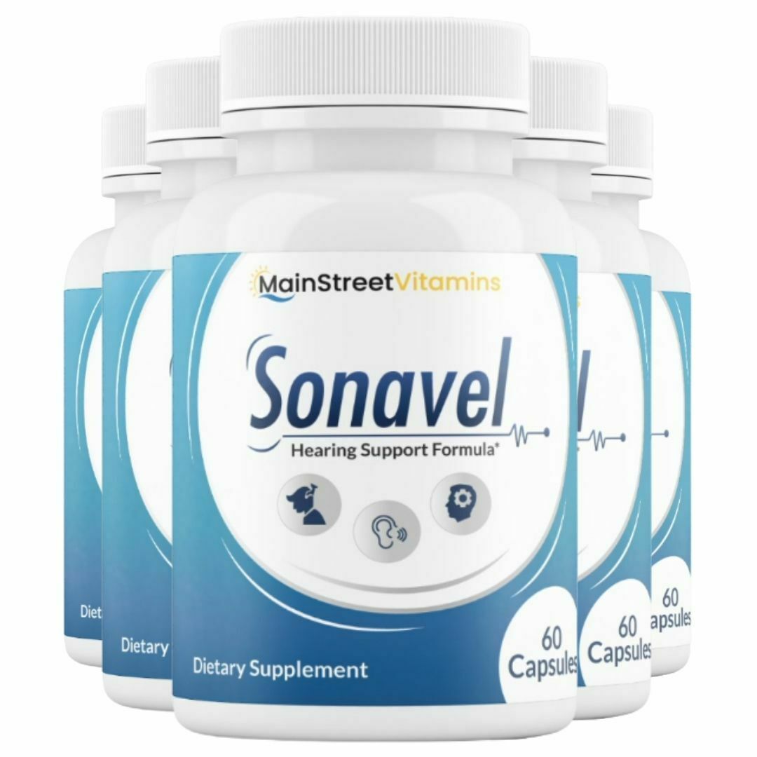5 Bottles Sonavel Hearing Support and Tinnitus Formula 60 Capsules x 5