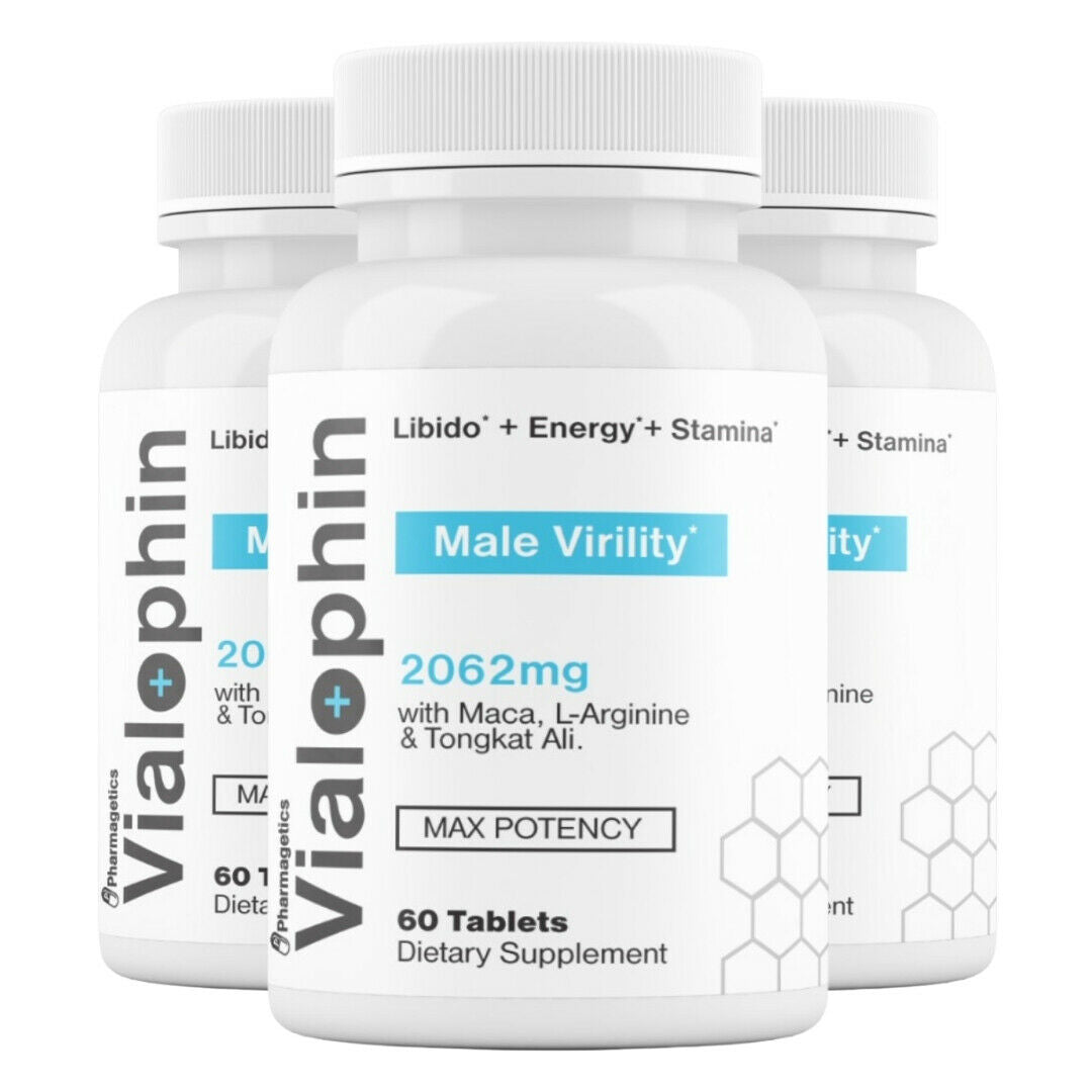 3 Vialophin Male Virility - 3 Bottles 180 Capsules