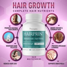 Load image into Gallery viewer, Hairprin Natural Hair Support Supplement 10 Bottles 600 Capsules
