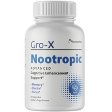 Load image into Gallery viewer, Gro-X Nootropic Cognitive Enhancement Support 10 Bottles 600 Capsules
