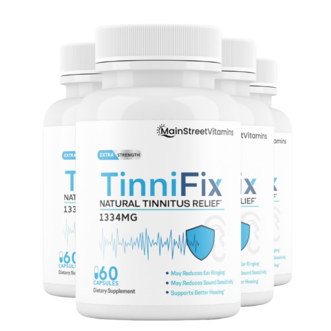 4 Bottles TinniFix Natural Tinnitus Relief Formula Ear Ringing 60 Capsules