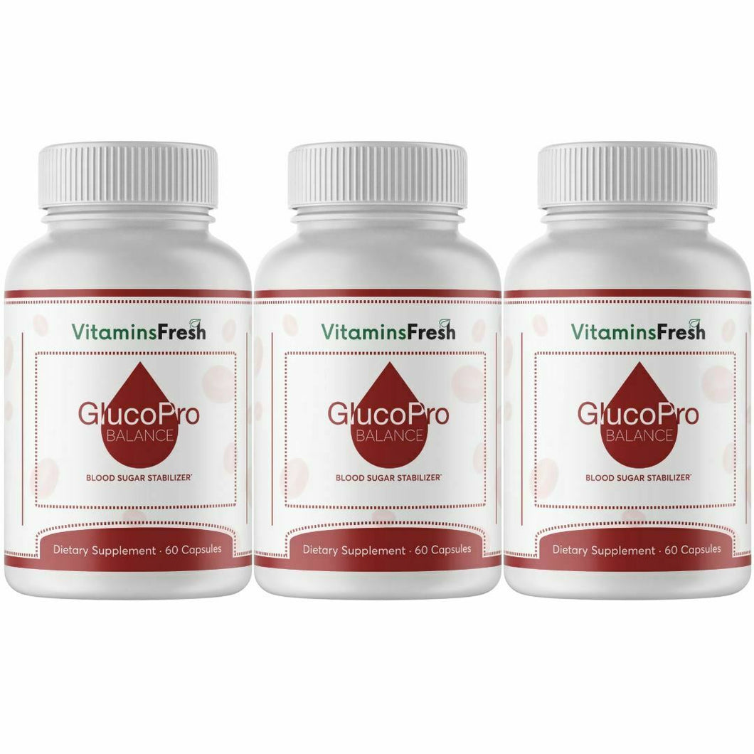 GlucoPro Balance Blood Sugar Supplement 180 Capsules - 3 Bottles